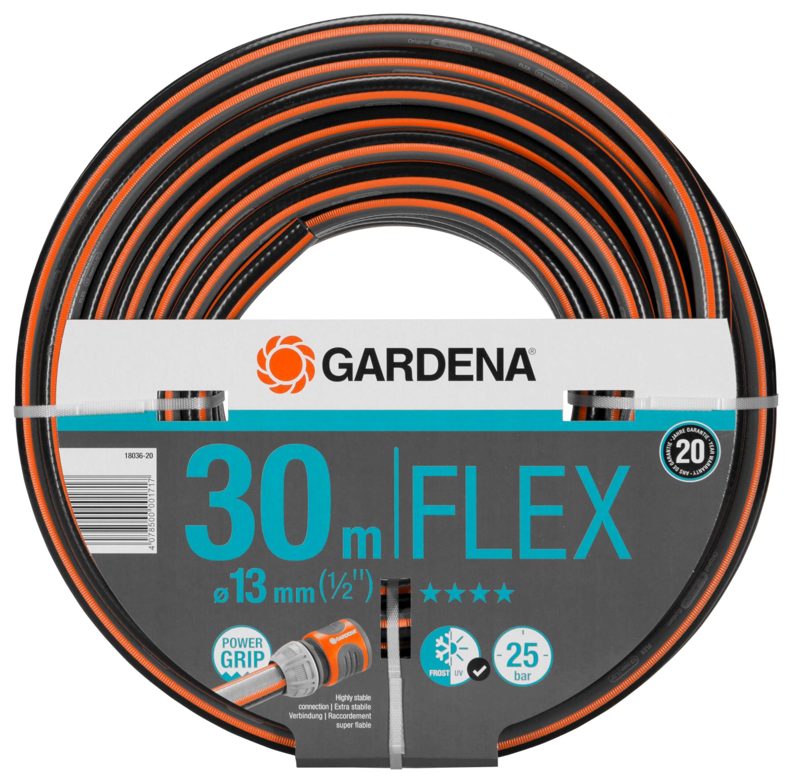 Gardena 18036 1/2 Inch x 100 Feet Flexible Garden Hose - Heavy Duty, Kink-Free Water Hose for Lawn, Yard & Outdoor Watering