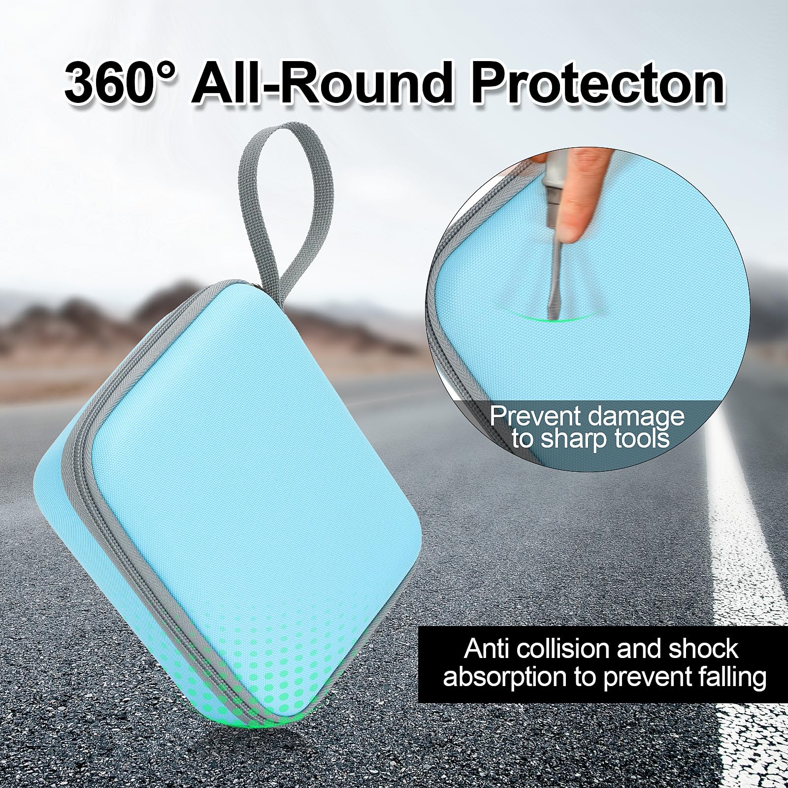 Phomemo M02/T02 & X5 Mini Sticker Printer Hard Protective Case - High Capacity Portable Carrying Box for Thermal Inkless Photo Printer, Instant Camera & Label Maker - Durable Travel Storage (Blue) | Perfect for Home, Office & On-the-Go Printing Needs