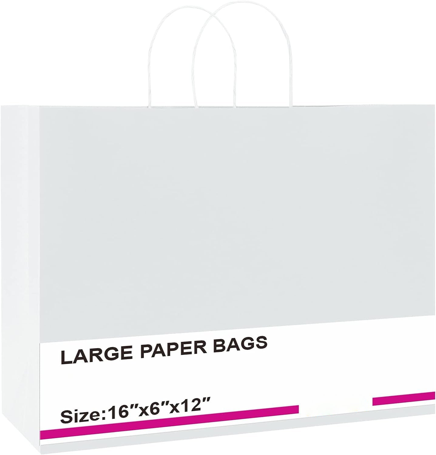 16x6x12 Inch Kraft Paper Gift Bags with Handles - Eco-Friendly Brown Paper Bags for Party Favors, Wedding, Birthday Gifts & Retail Packaging
