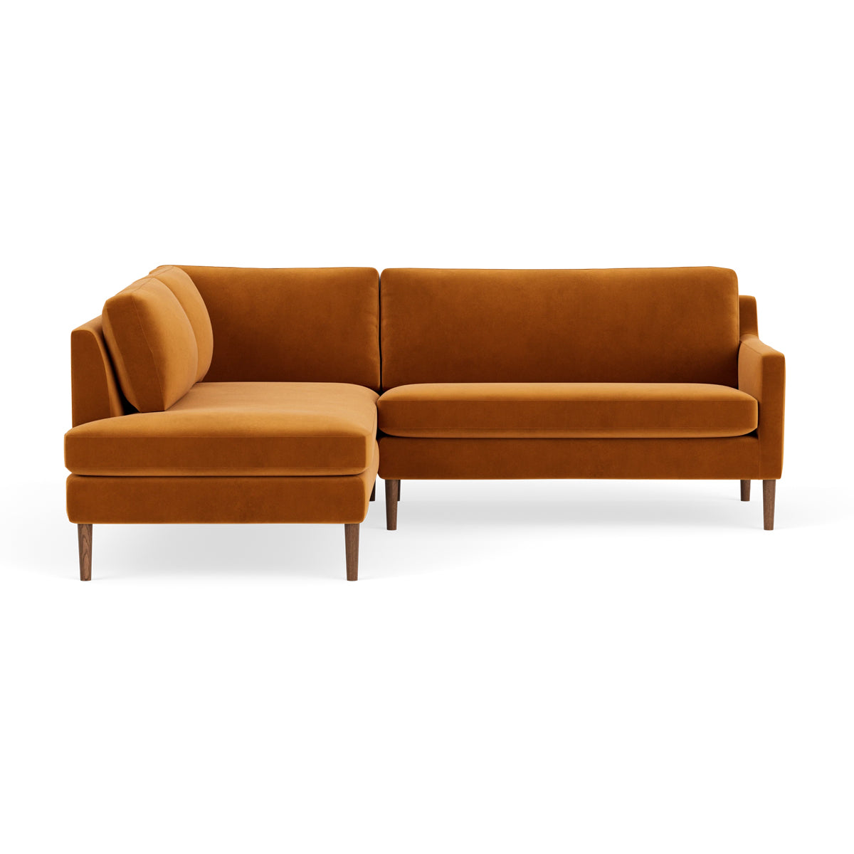 Astha Velvet Left Corner Sofa - Modern L-Shaped Sectional Couch for Small Spaces, Living Room & Apartment Decor - Soft Velvet Fabric, Comfortable Seating for Family & Guests