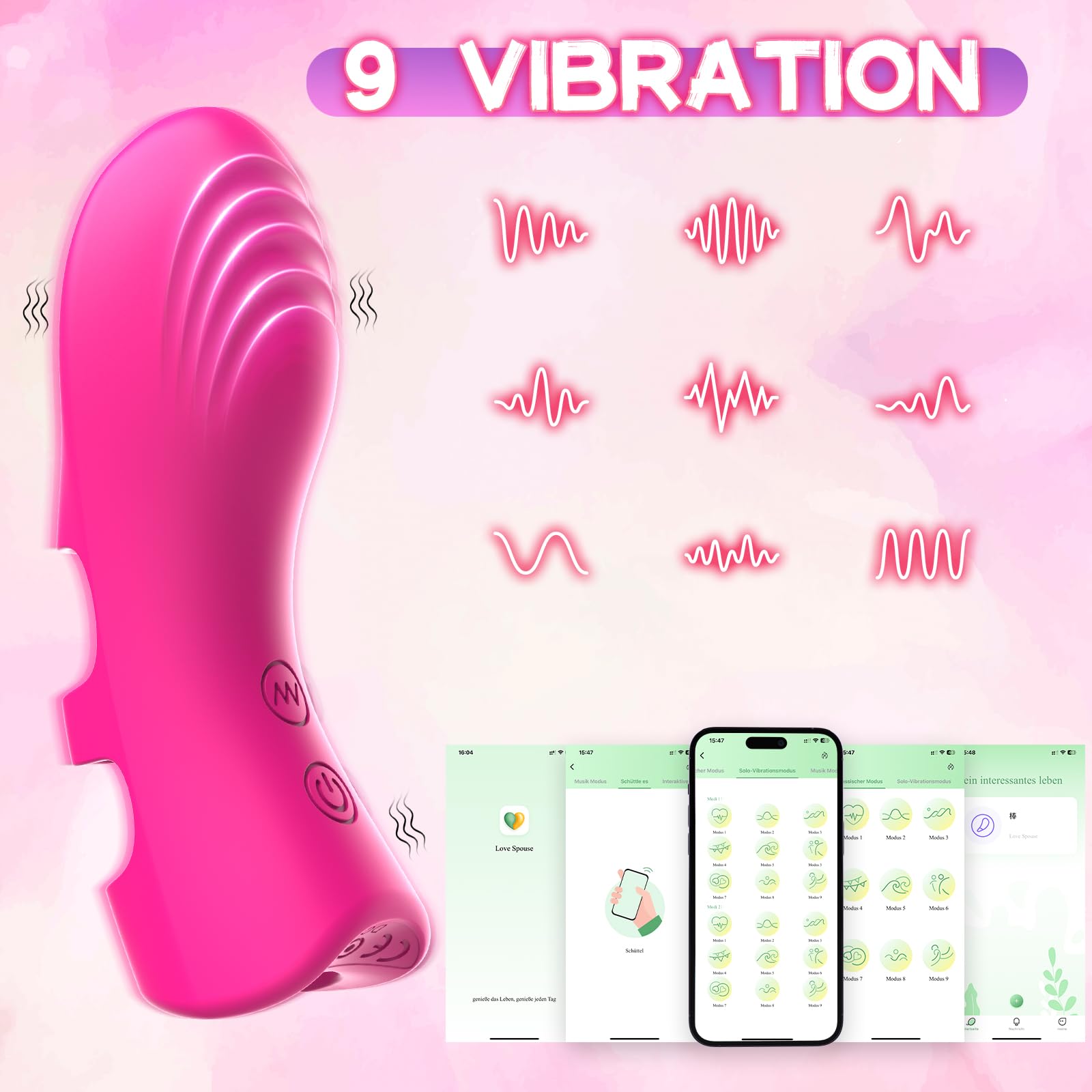 Bluetooth Finger Vibrator with App Control - 9 Vibration Modes for Clitoral & G-Spot Stimulation - Rechargeable Waterproof Sex Toy for Women & Couples - Perfect for Travel & Intimate Moments