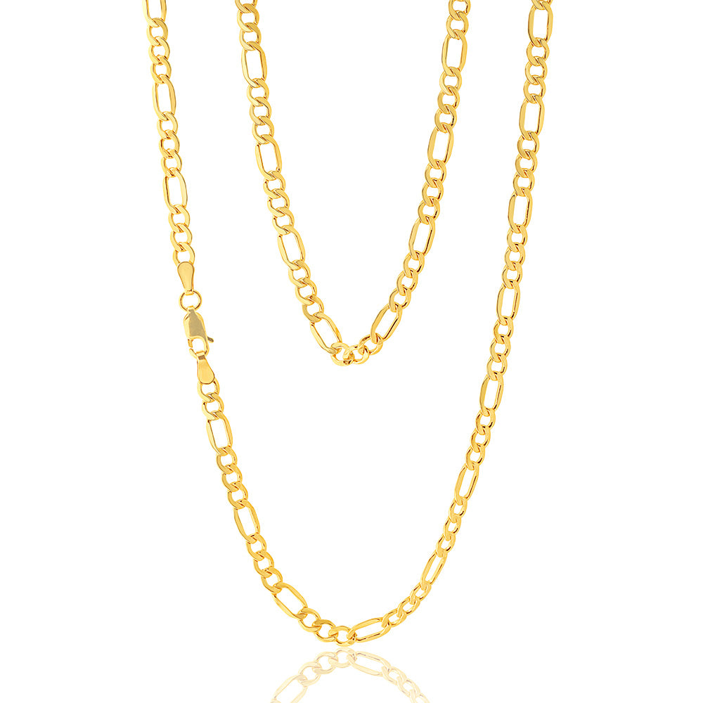 9ct Silver Filled Figaro Chain - 100 Gauge, 55cm Length - Perfect for Necklaces, Bracelets & Jewelry Making