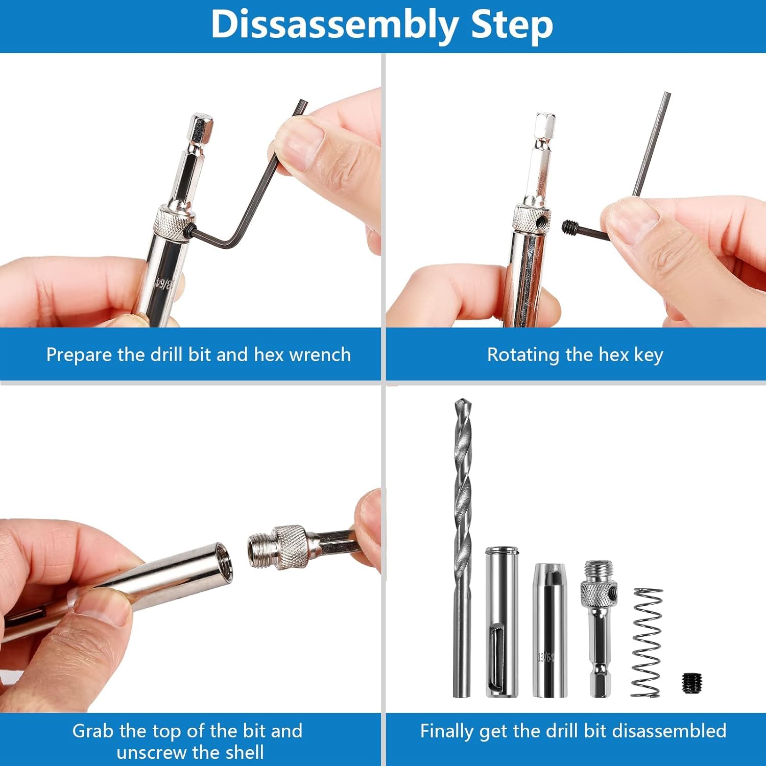 Self Centering Drill Bit Set for Hinges - 10PC VIX Bits for Woodworking, Doors, Windows & Cabinets - Perfect for Precise Hinge Installation & DIY Projects