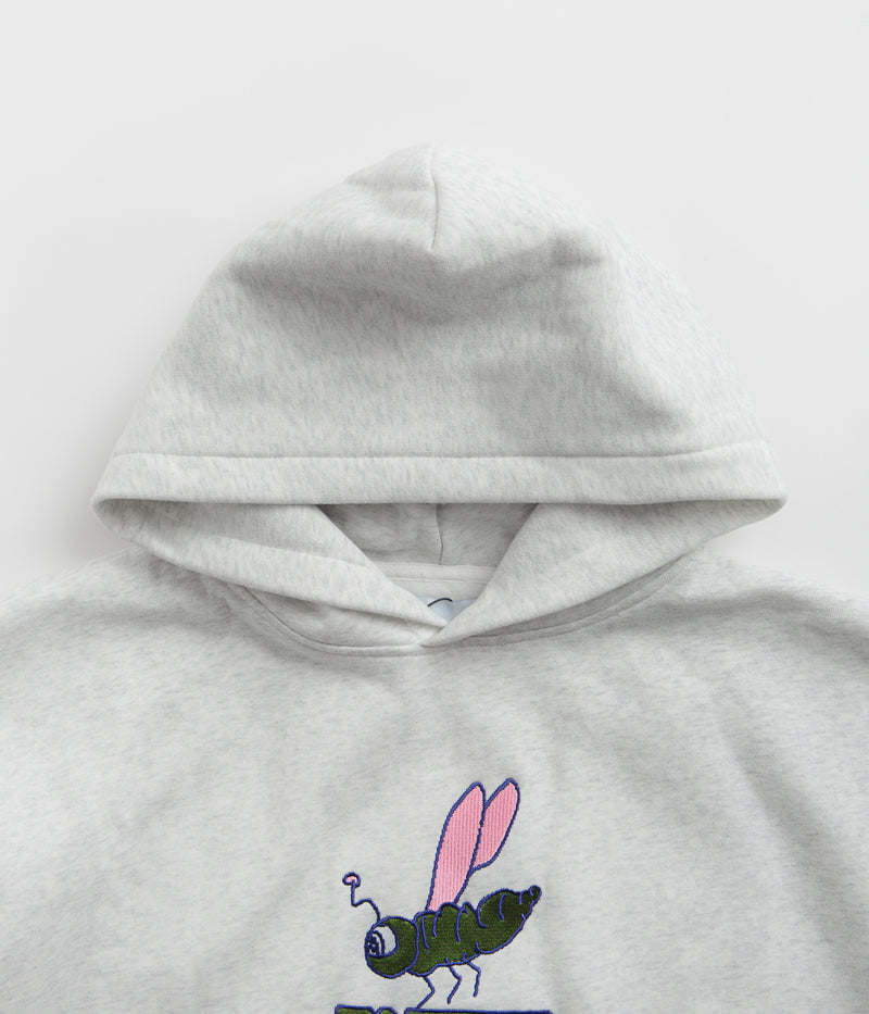 Butter Goods Dragonfly Embroidered Hoodie for Men & Women - Ash Grey Cotton Pullover Sweatshirt | Streetwear Fashion, Casual Wear, Outdoor Activities
