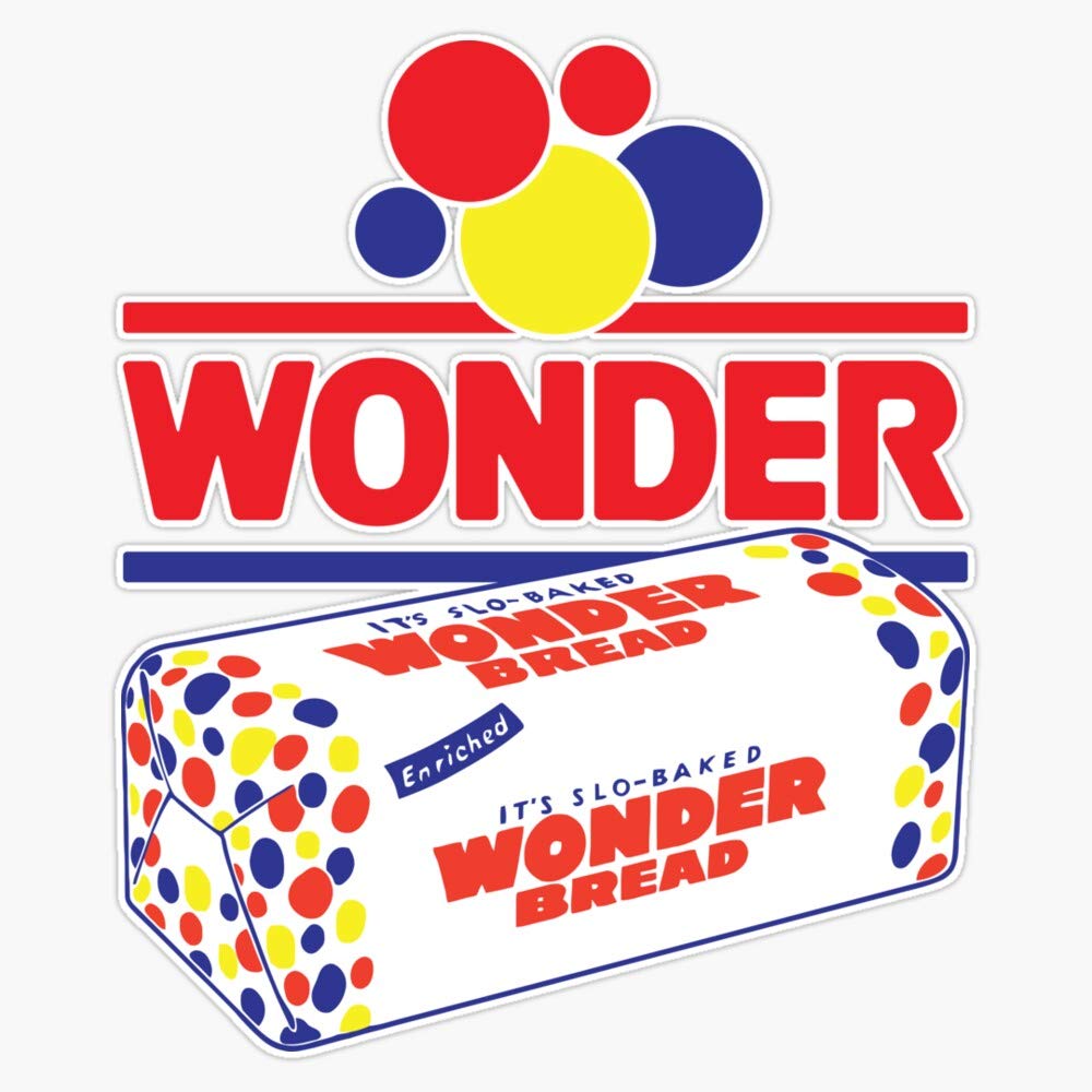 Wonder Bread Vinyl Bumper Sticker Decal - 5 Inch Waterproof Car Decoration for Vehicles, Laptops & Windows - Fun Nostalgic Gift for Bread Lovers