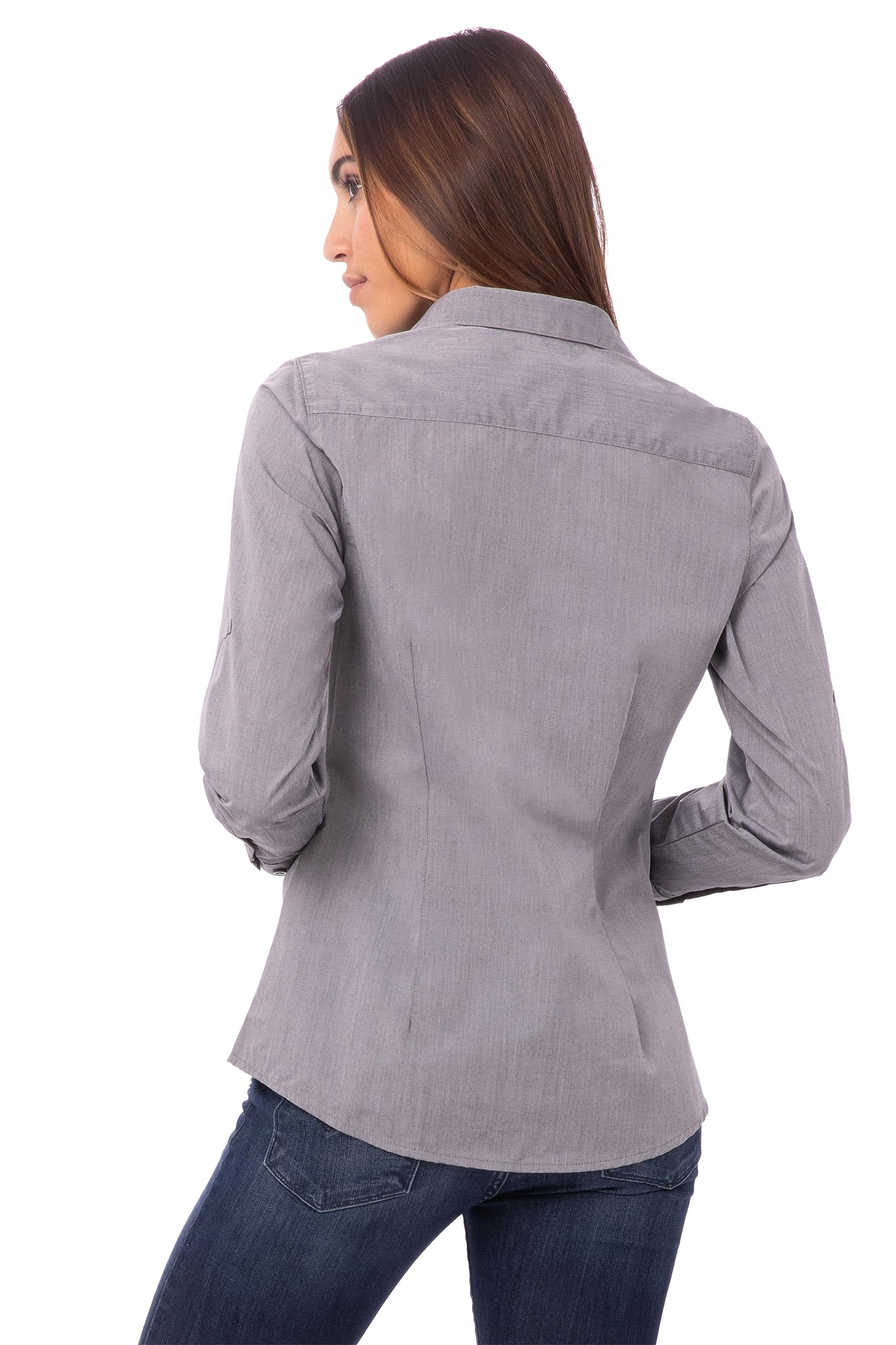 Chef Works Women's Modern Chambray Dress Shirt - Professional & Comfortable Workwear for Waitresses, Chefs & Hospitality Staff
