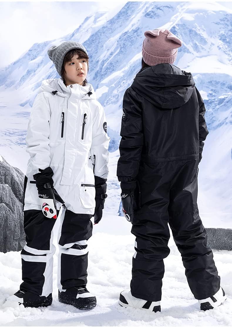 **Kids' Windproof Waterproof Snowsuit - Boys & Girls One-Piece Ski Jumpsuit for Snowboarding & Winter Outdoor Activities**    *Perfect for Skiing, Snowboarding, Sledding & Cold Weather Play!*