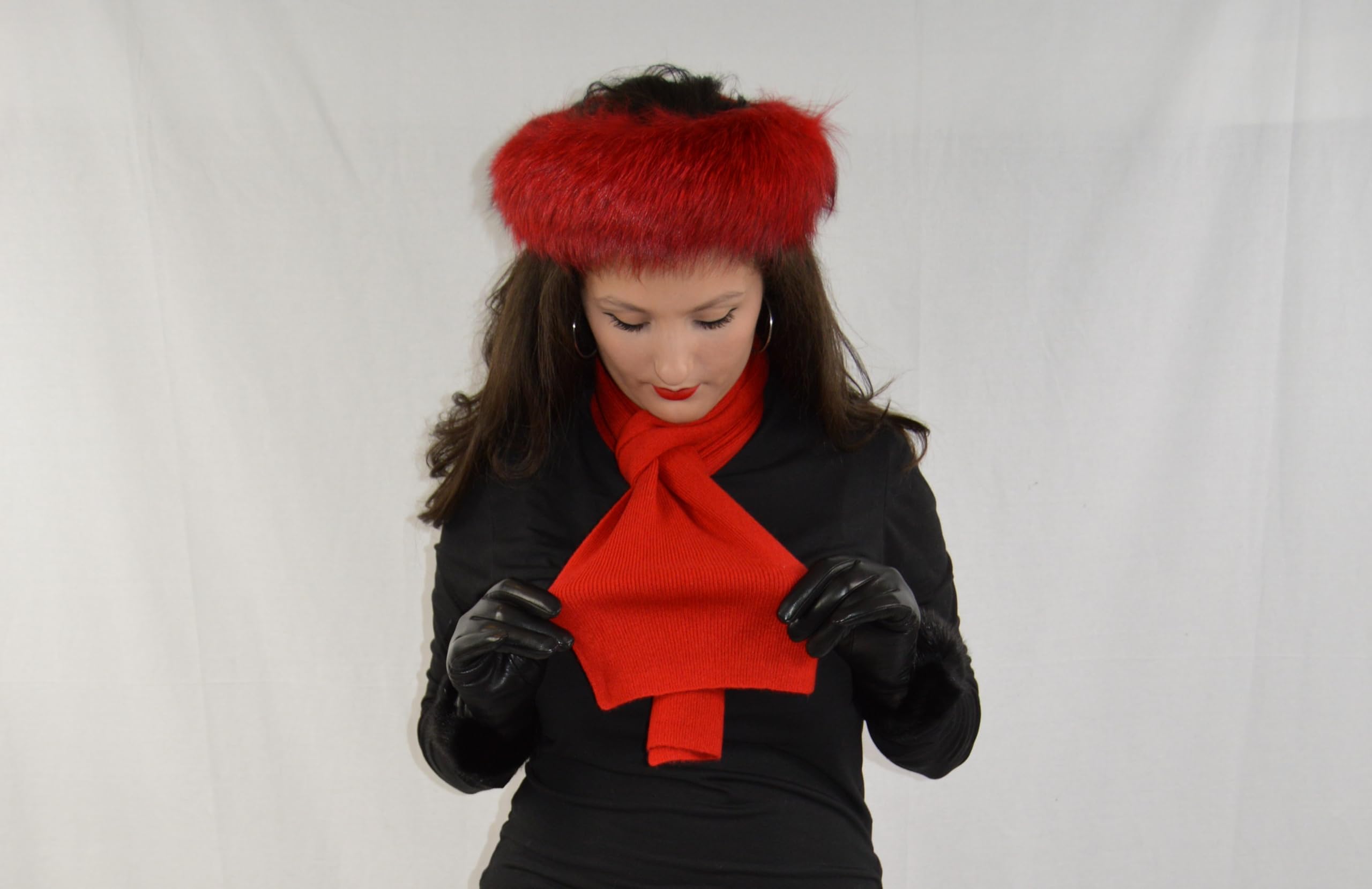 Luxury Fox Fur Headband for Women - Winter Warm Mink Hair Scarf & Fashionable Headwear - Perfect for Cold Weather, Outdoor Activities, and Stylish Outfits