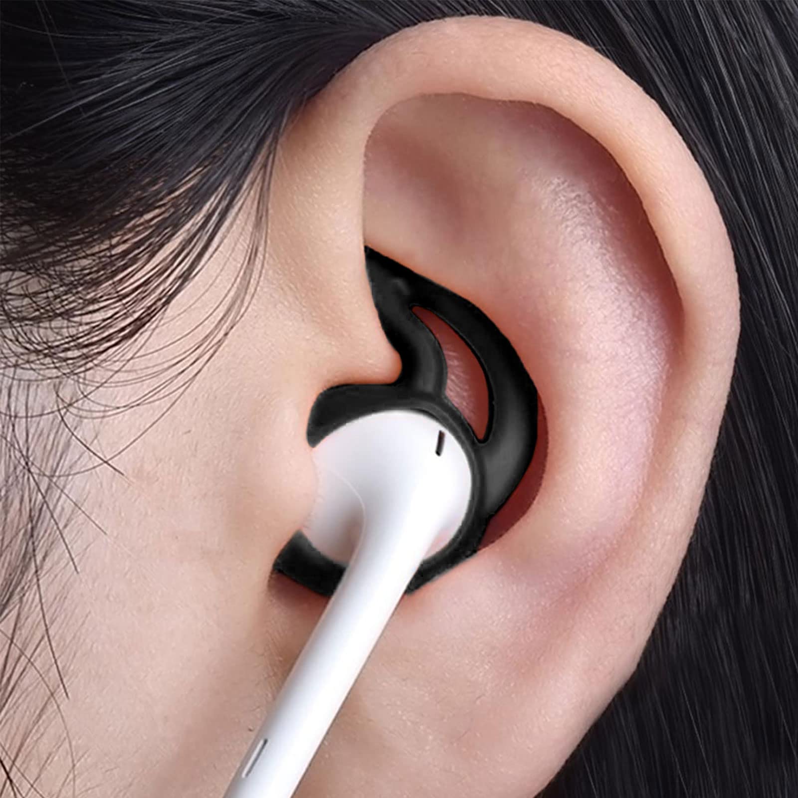 TSHAOUN 4 Pairs Soft Silicone Ear Hooks for Bluetooth Headphones - Anti-Lost Ear Tips Accessories for Sports, Running, Jogging & Cycling - Secure Fit for Wireless Earbuds During Workouts & Outdoor Activities