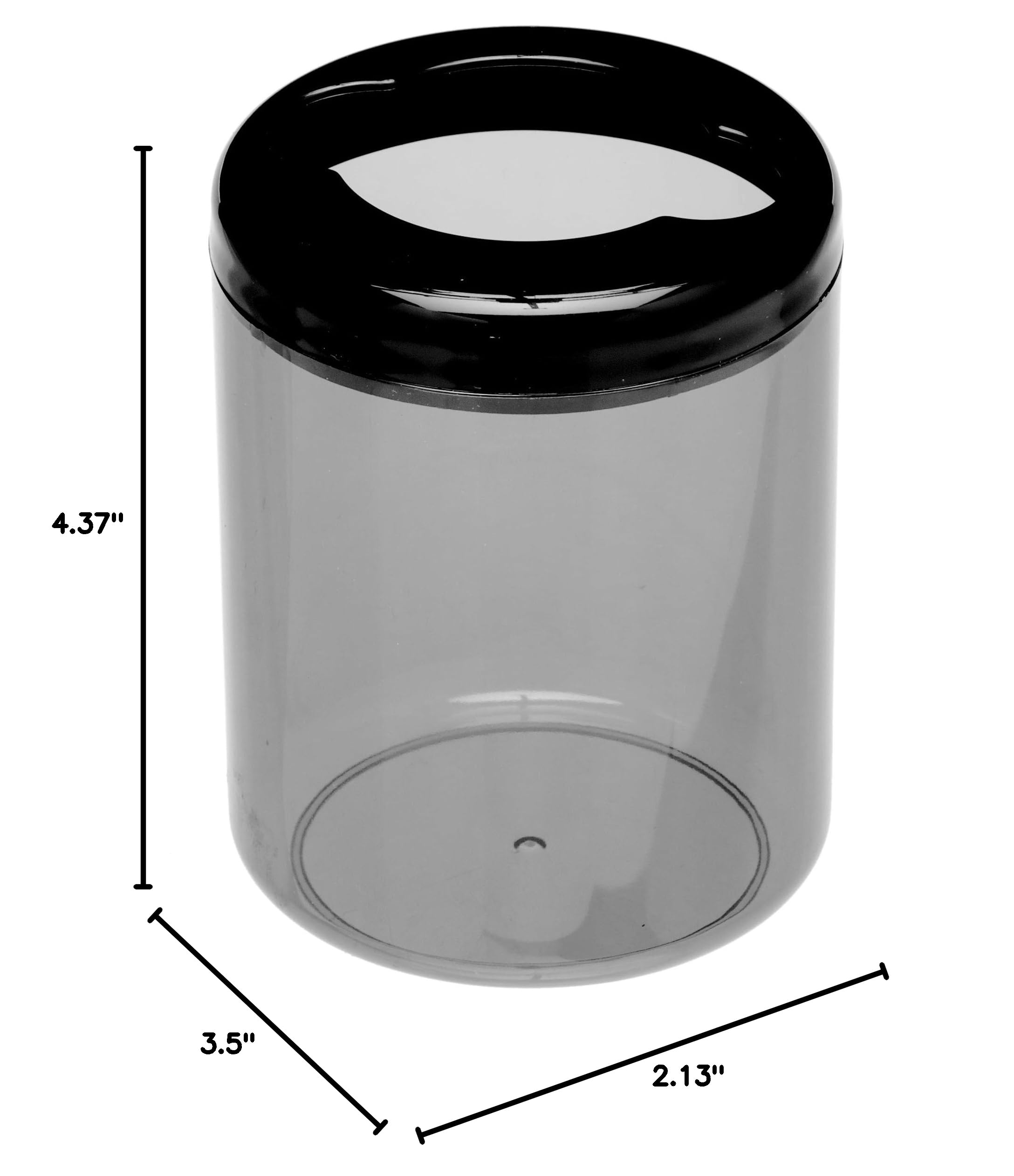iDesign Finn Plastic Round Holder - Organize Toothbrushes, Makeup Brushes, Pens & Markers - Black/Smoke - Perfect for Bathroom, Vanity & Office Desk Organization