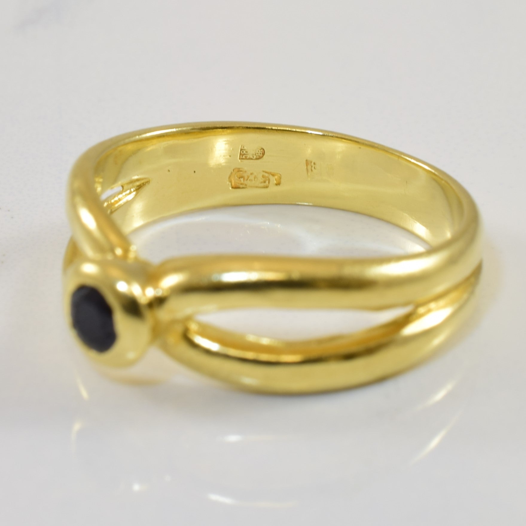 Exquisite Bezel Set Blue Sapphire Split Shank Ring - 0.22ct Natural Gemstone, Size 6.75 - Perfect for Engagement, Anniversary & Special Occasions