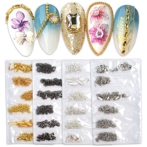 Gold Silver Black Nail Chains