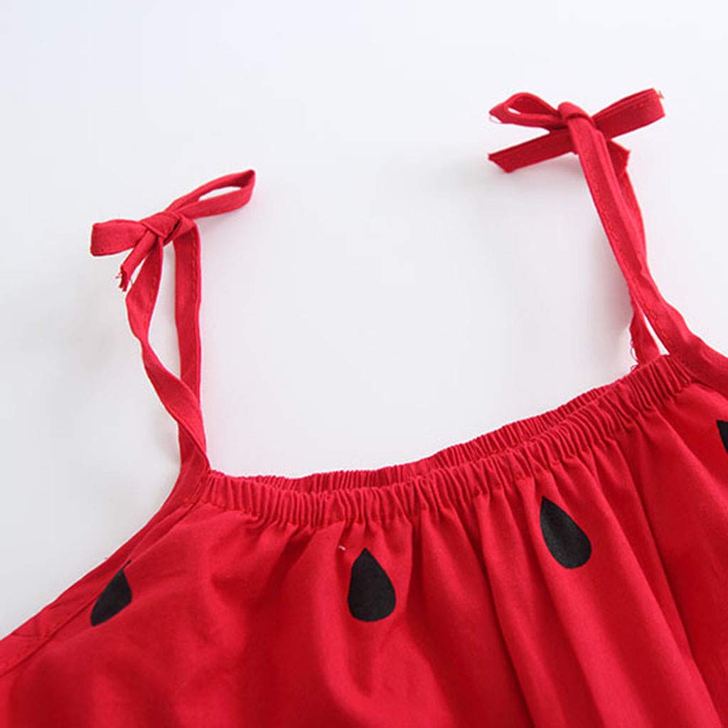Hawaiian Watermelon Print Toddler Baby Girls Backless Tutu Sundress - Summer Princess Birthday Party Dress for Beach Vacation, Photo Shoot & Special Occasions