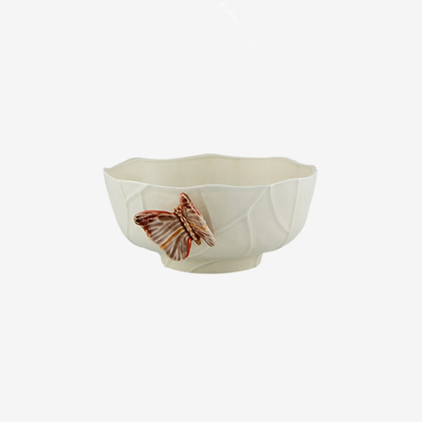 Bordallo Pinheiro Cloudy Butterflies Ceramic Plate - Claudia Schiffer Collection - Elegant Home Decor for Dining, Kitchen, or Wall Display
