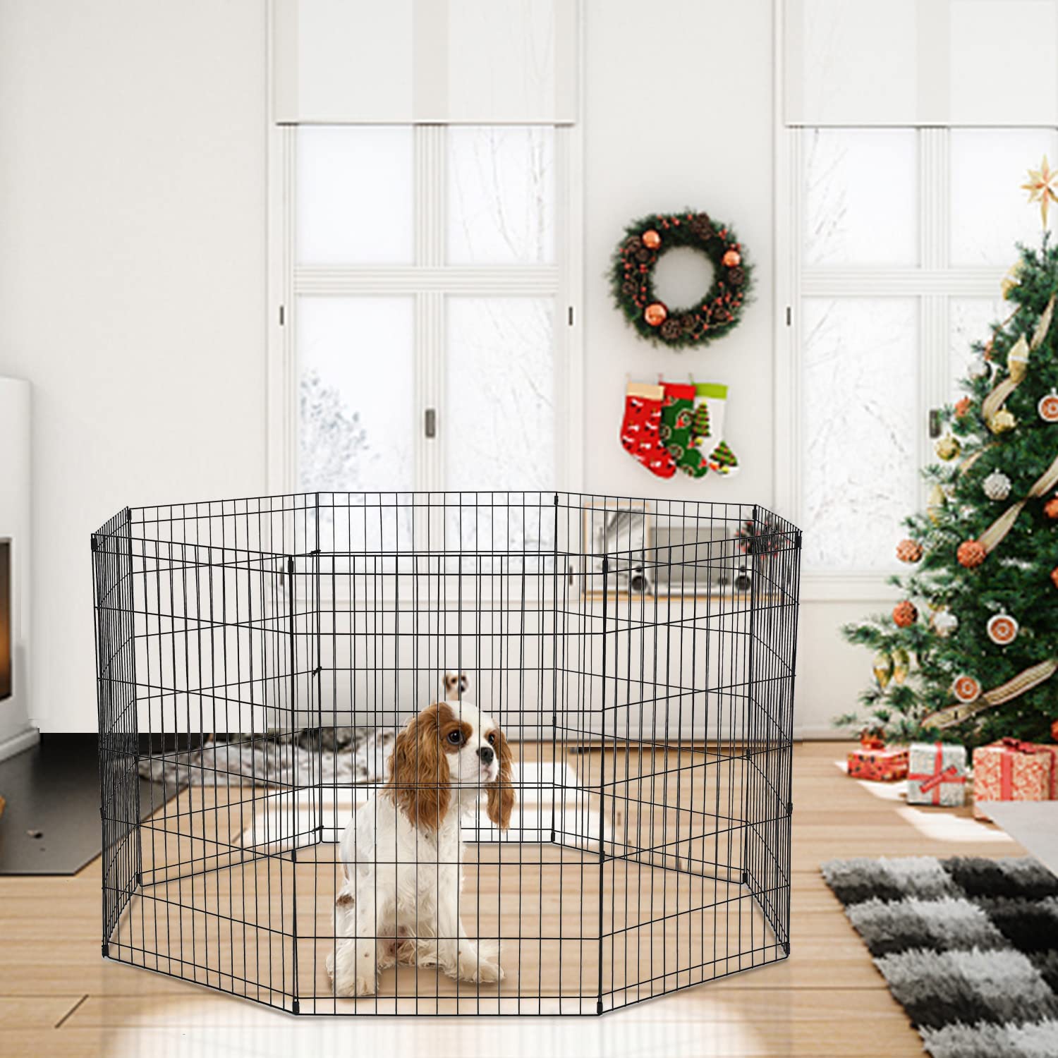 Foldable Metal Dog Playpen - 8 Panel 24