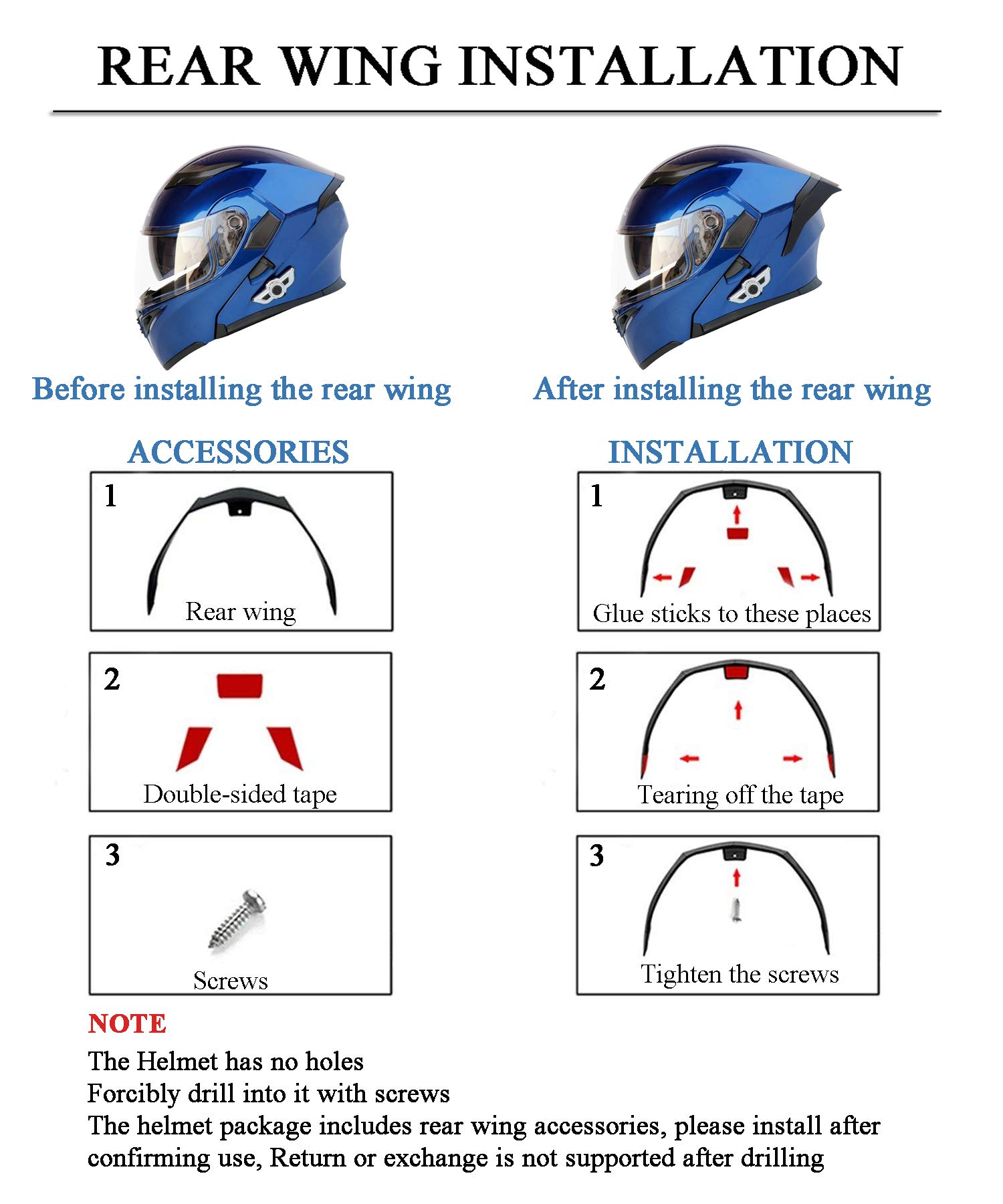 Bluetooth Motorcycle Helmet Full Face Modular Flip Up Dual Visor Street Bike Helmet for Men & Women - Blue, XXL (24.8-25.2 Inch) - Hands-Free Calling, Music & GPS Navigation for Commuting & Long Rides