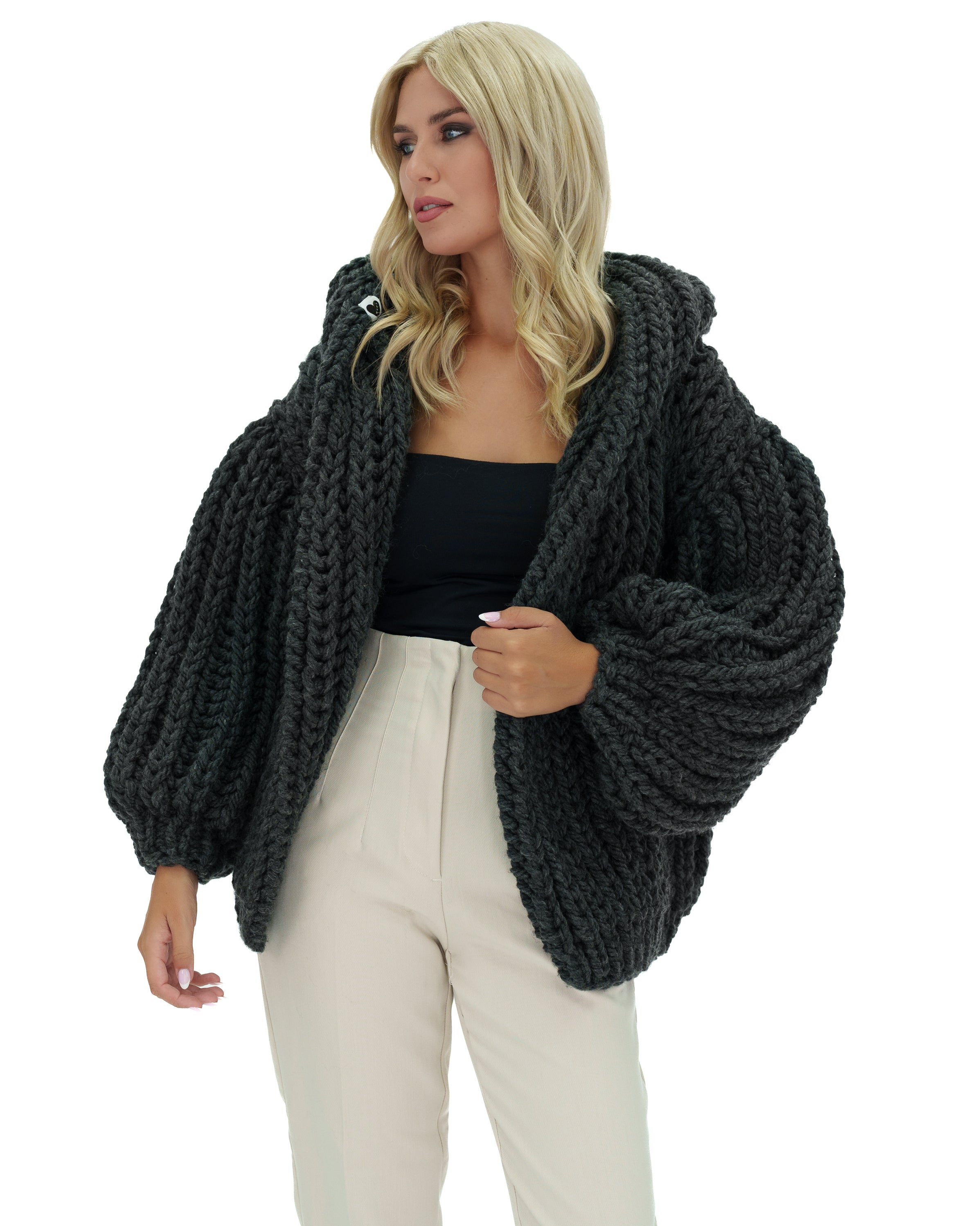 Stylish Hooded Chunky Cardigan for Women - Cozy Oversized Knit Sweater | Perfect for Fall, Winter & Casual Outfits