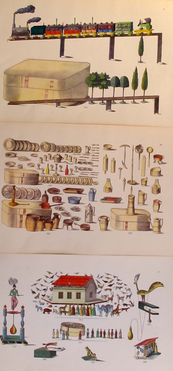 1870s Original Planche(s) - Vintage Toy & Dollhouse Designs Set of 3 - Antique Home Decor for Collectors & Miniature Enthusiasts - Perfect for Victorian Era Displays & Historical Collections