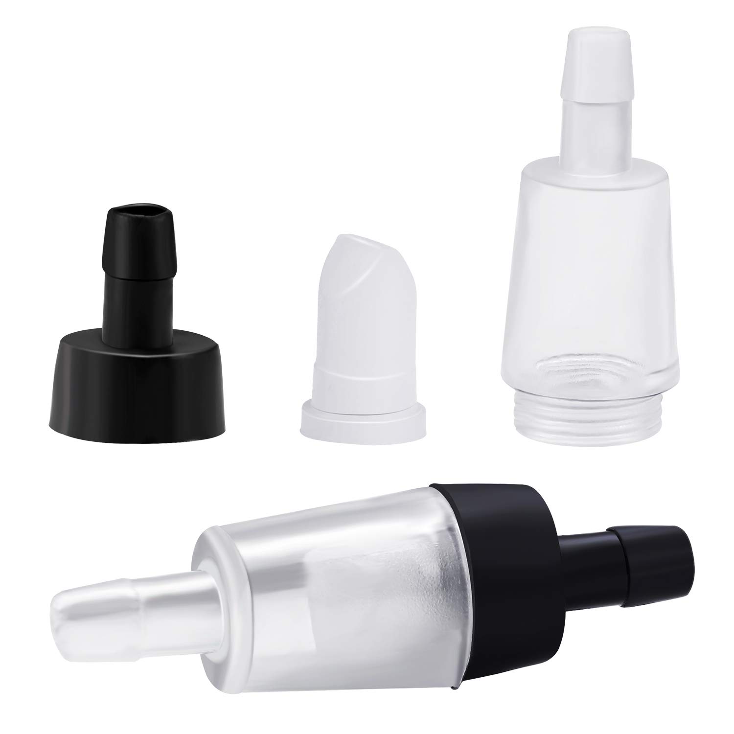 Leinuosen 20 Pack Aquarium Air Pump Check Valves - Plastic One Way Non-Return Check Valves for Fish Tank Accessories (Black) - Perfect for Freshwater & Saltwater Aquariums, Fish Breeding, and Hydroponics Systems
