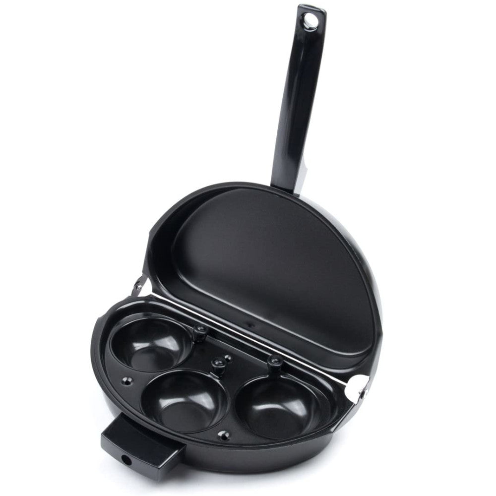 FOX RUN Non Stick Omelette Pan with Egg Poacher - 8 Inch Professional Omelet Pan for Perfect Eggs - Ideal for Breakfast, Brunch & Camping Cooking