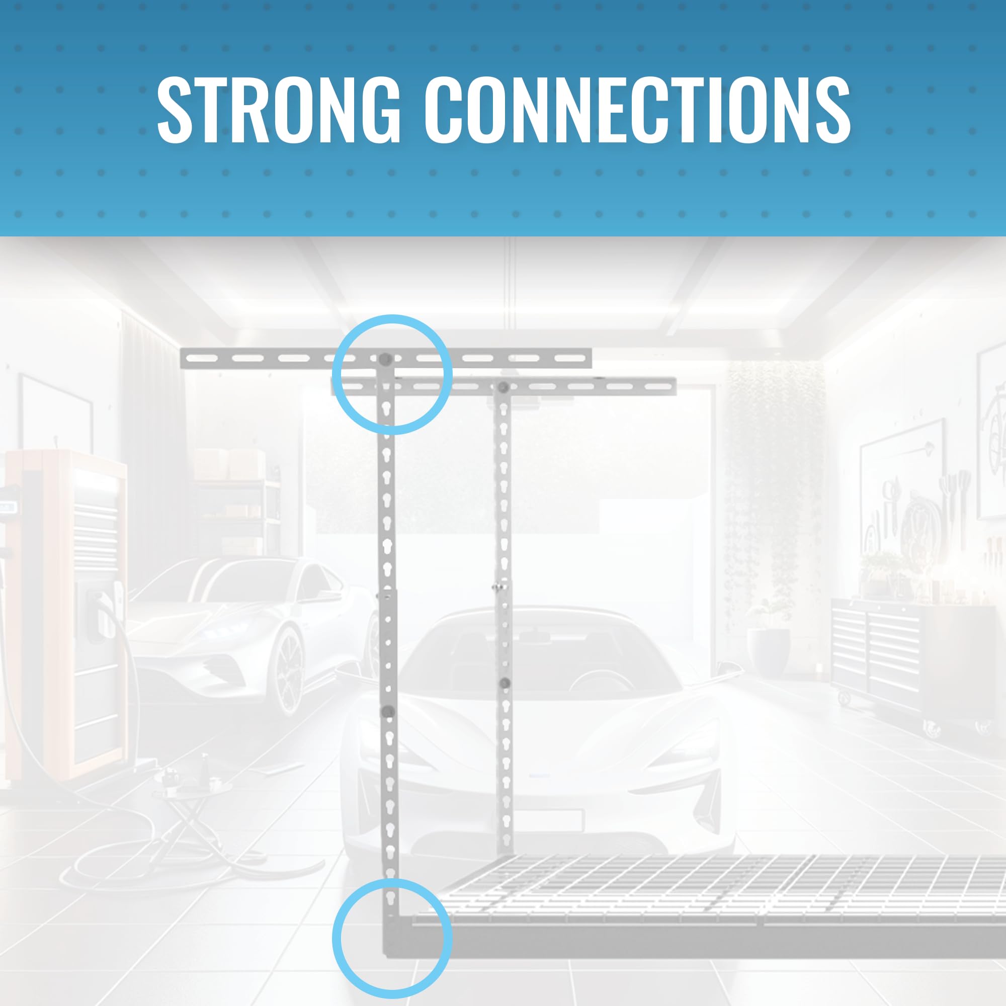 2-Pack 4x8ft Heavy Duty Overhead Garage Storage Racks - Adjustable Ceiling Shelves for Garage Organization (White) - 24