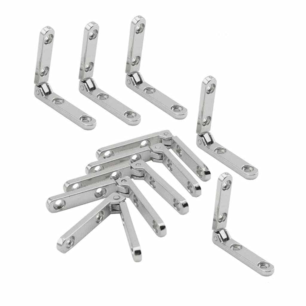 10Pcs 90 Degree Zinc Alloy Spring Hinges for Wooden Boxes & Jewelry Cases - Durable Cabinet Hardware for DIY Craft Projects & Home Storage Solutions