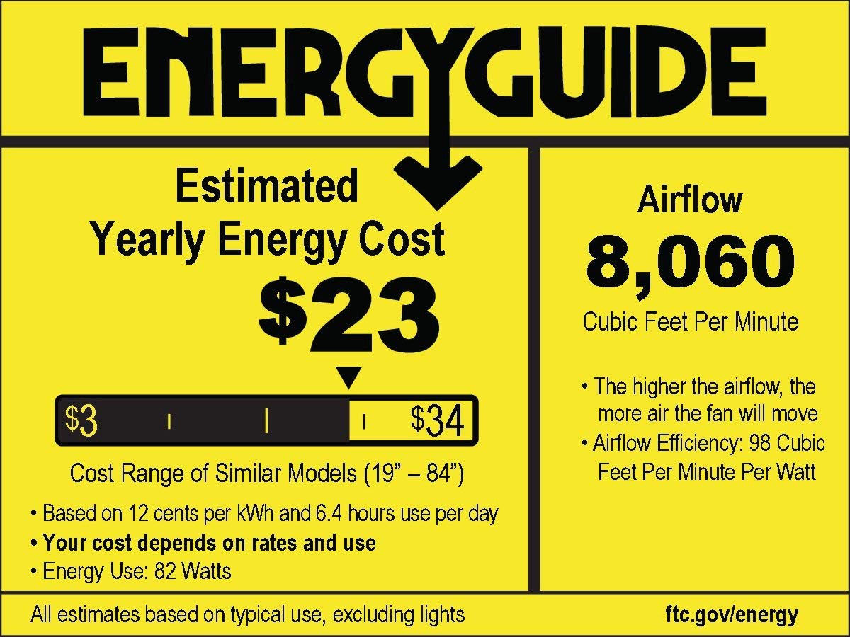 Kichler 300188NI 60 Inch Modern Ceiling Fan with LED Light - Energy Efficient Indoor Cooling for Living Room, Bedroom, and Patio