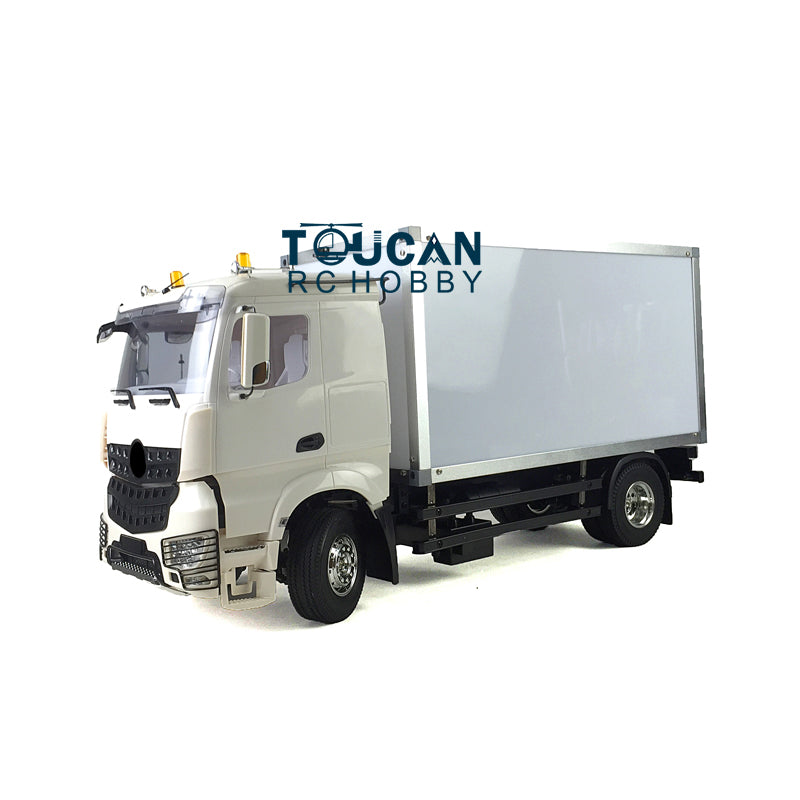 1:14 Scale 2 Axles RC Delivery Truck Kit with Container - DIY Radio Controlled Tractor Model with Motor - Perfect for Hobbyists, Collectors & RC Enthusiasts (US Stock) - Great for Racing, Off-Road Play & Display