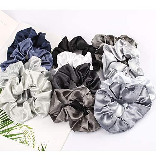 Belicia 12-Piece Satin Hair Scrunchies - Soft Elastic Hair Ties for Women & Girls (Perfect for Workouts, Sleep, and Everyday Styling)