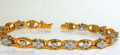3.65 Carat Diamond Cluster Bracelet in 14K Gold - G VS Clarity, Excellent Cut & Secure Links | Elegant Jewelry for Weddings, Anniversaries & Special Occasions