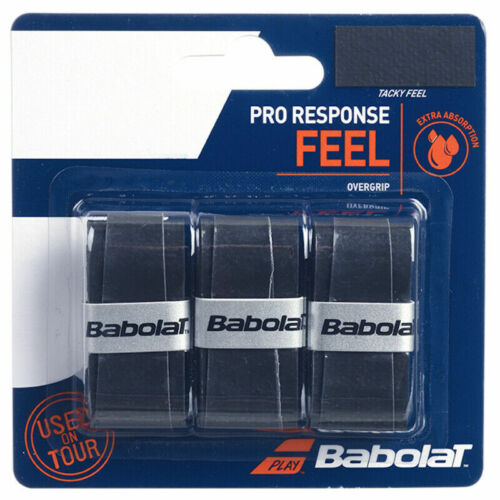 Babolat Pro Response Feel Overgrip - 3 Pack | Tennis Racket Grip for Enhanced Comfort & Sweat Absorption | Perfect for Tennis, Badminton & Squash Players