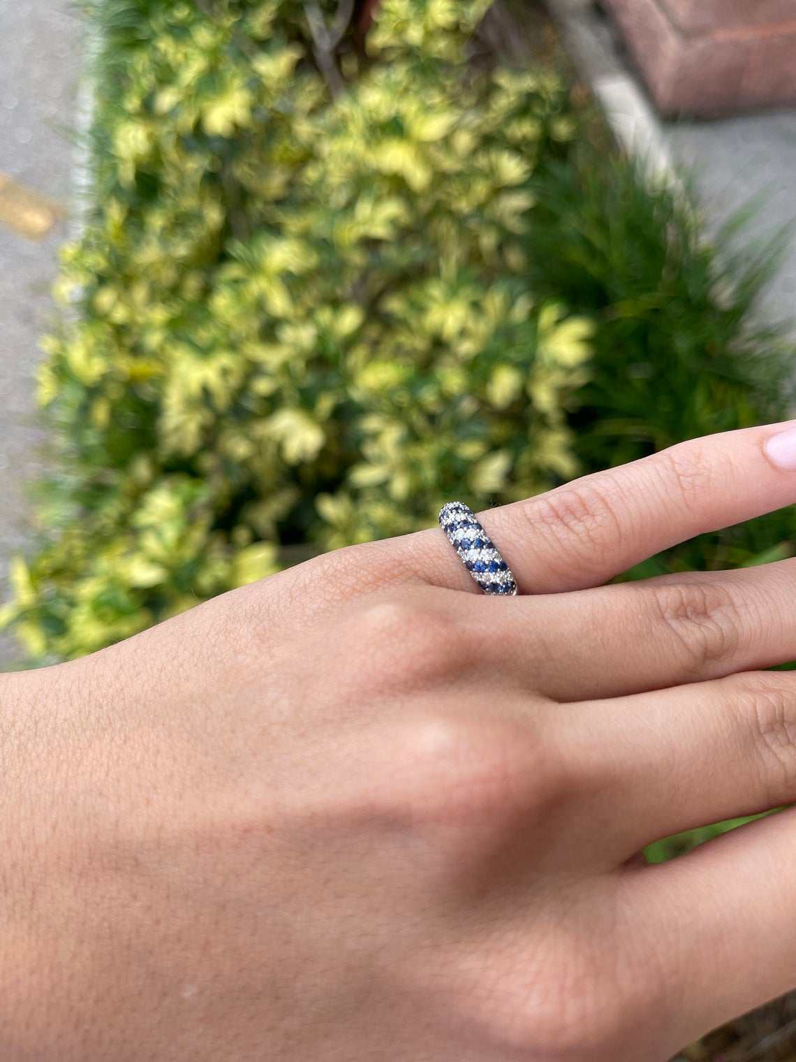 0.90tcw Genuine Sapphire & Diamond Ring in 14K White Gold - Perfect for Engagement, Anniversary & Special Occasion Gifts