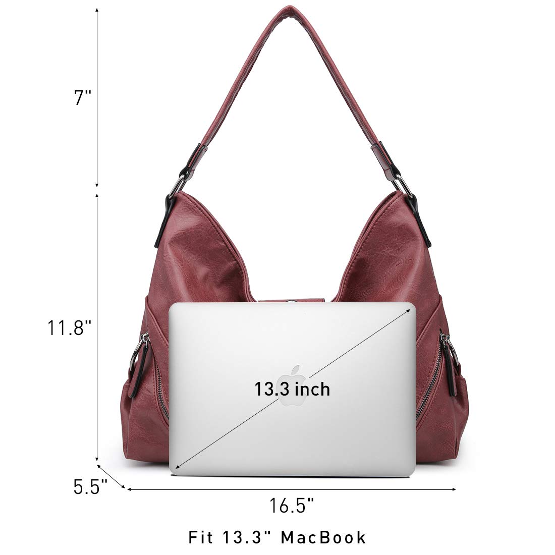 VONMAY Women's Large Hobo Shoulder Bag - Stylish Buckle Design Satchel Tote Purse for Work, Travel & Everyday Use