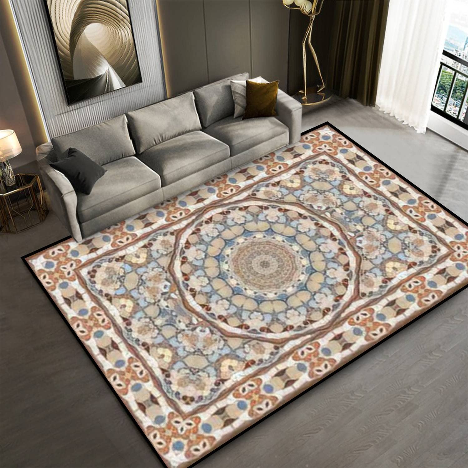 Luxury Persian Area Rug - Soft Non-Slip Carpet with Rich Ornamental Design for Living Room, Bedroom, Kids Room | Indoor/Outdoor Floor Mat, Yoga Mat & Home Decor | Perfect for Cozy Spaces, Meditation & Family Gatherings
