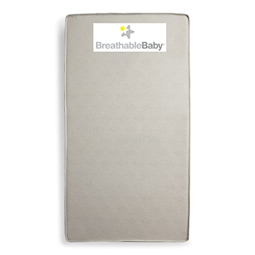 BreathableBaby EcoCore 300 2-Stage Dual-Sided Crib Mattress - Firm Infant Side & Soft Toddler Side - Non-Toxic, Waterproof, Hypoallergenic, No VOCs - 52