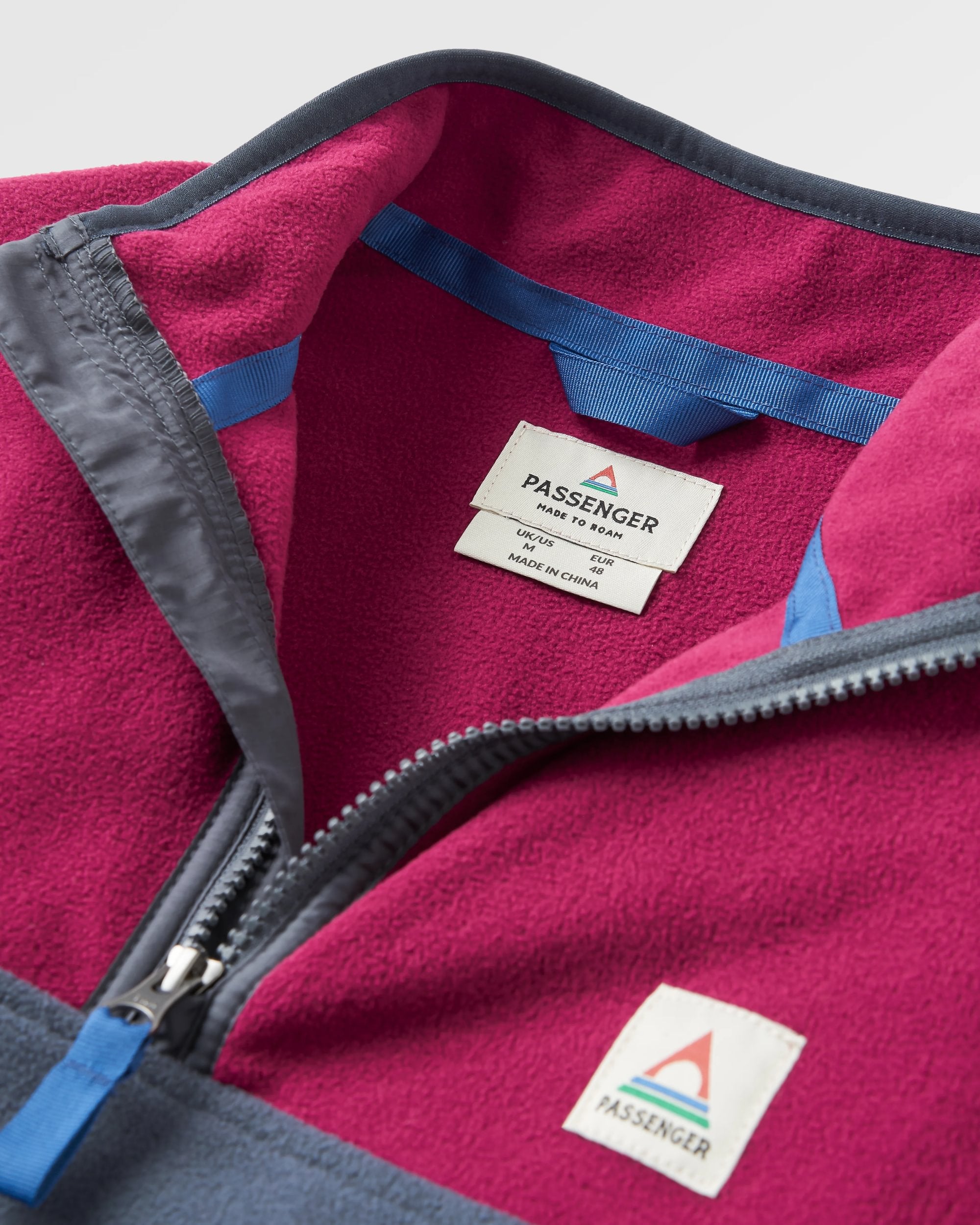 Set Off Recycled Polar Quarter Zip Fleece Jacket - Warm Berry/Charcoal | Eco-Friendly Winter Outerwear for Hiking & Outdoor Activities