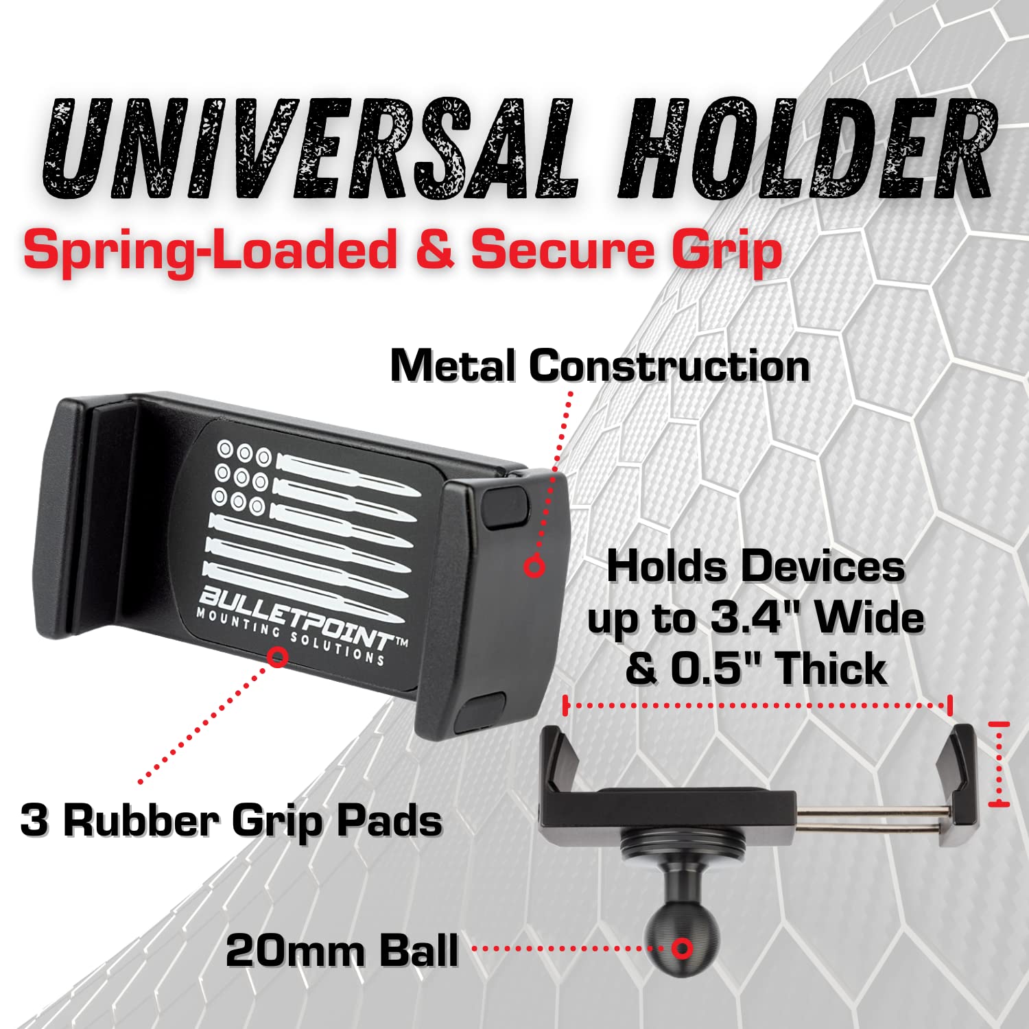Bulletproof Dash Mount Phone Holder for Ford F-150 (2009-2014) - Universal 2-20mm Ball Mount Compatible with iPhone & Android - Perfect for GPS Navigation & Hands-Free Driving