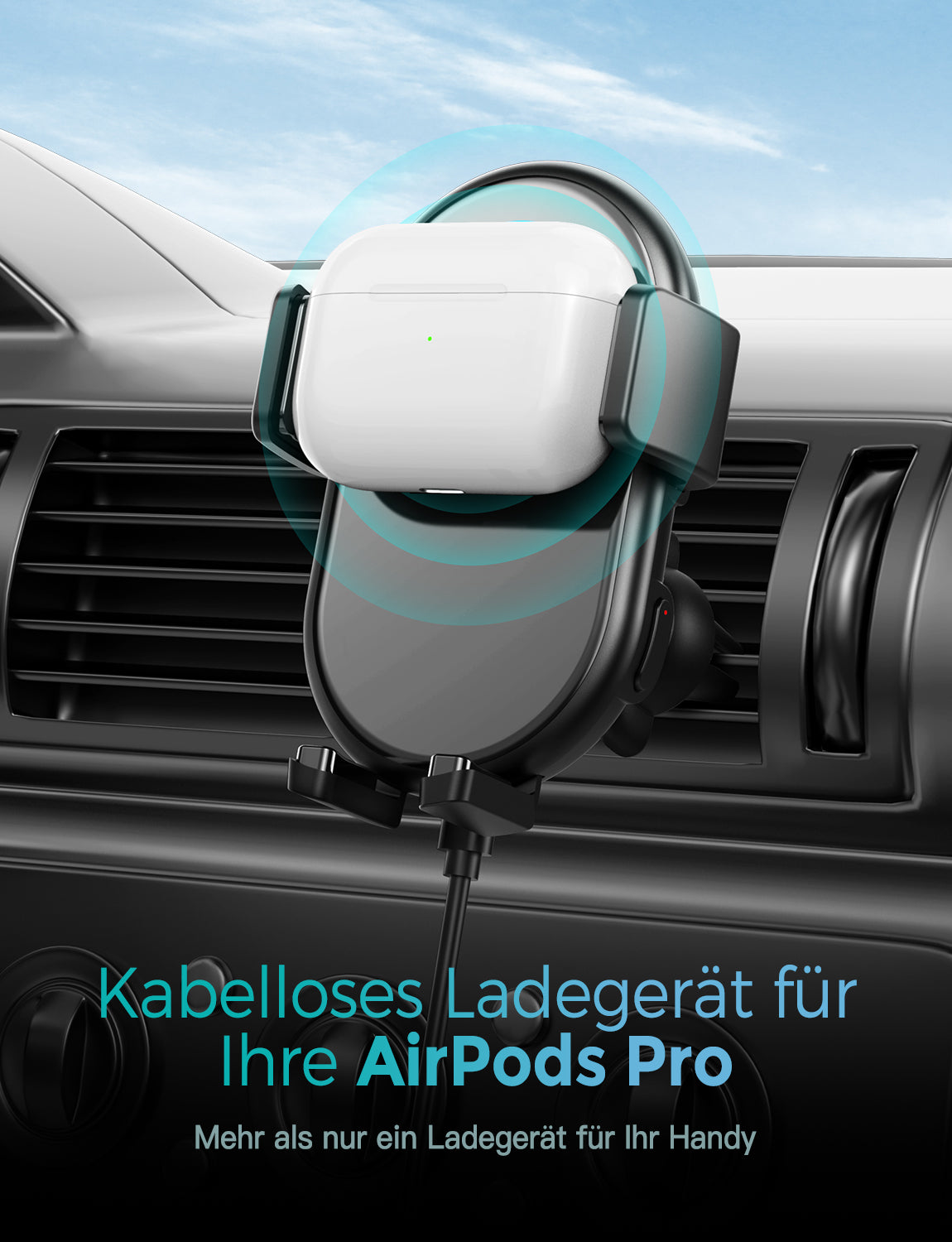 Mpow CA148CB Wireless Car Charger Mount - Fast Qi Charging Phone Holder for iPhone, Samsung, Android - Perfect for Commuting, Road Trips & Hands-Free Driving