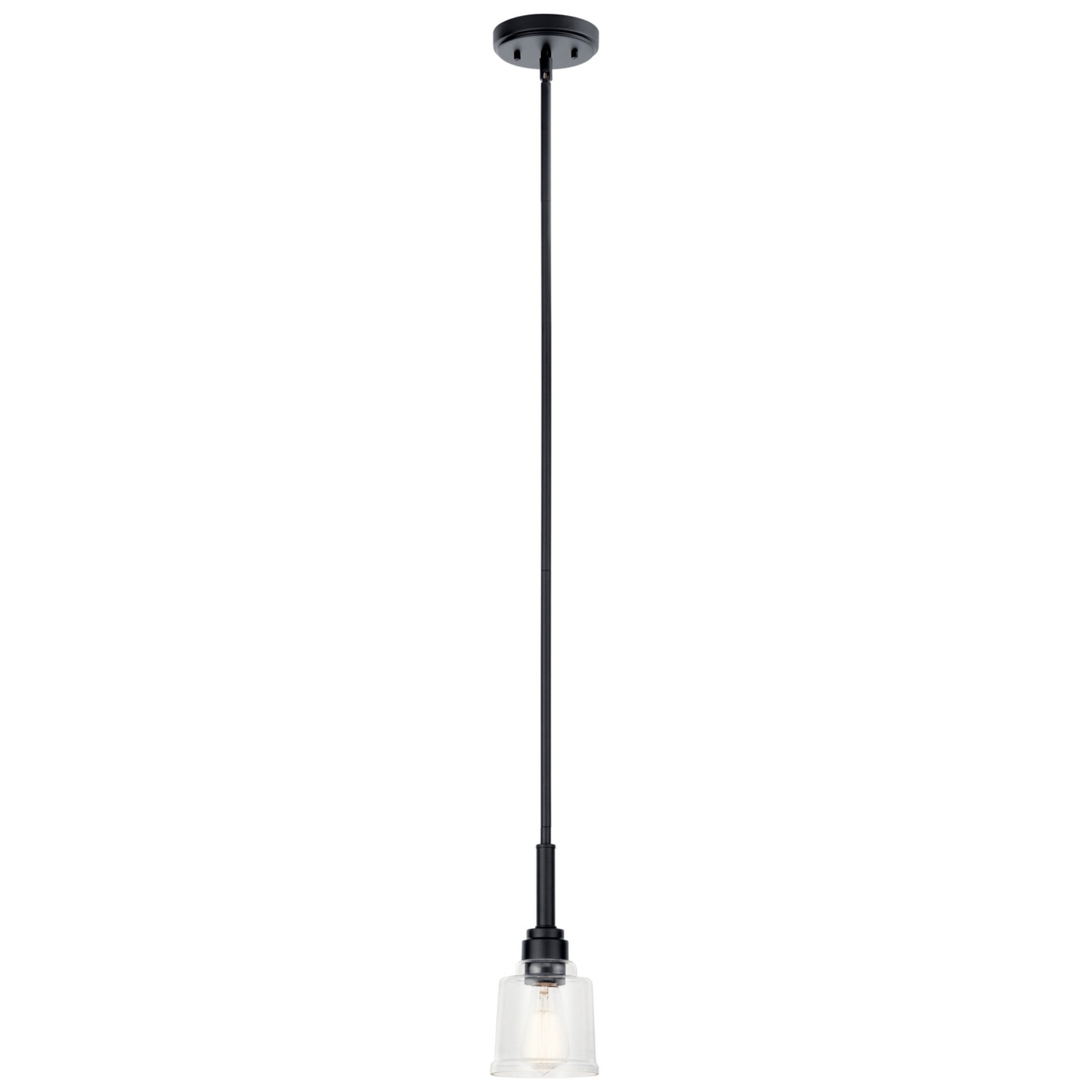 Aivian 5 Inch Modern Black Pendant Light - Sleek Hanging Fixture for Kitchen Island, Dining Room, or Bedroom Lighting