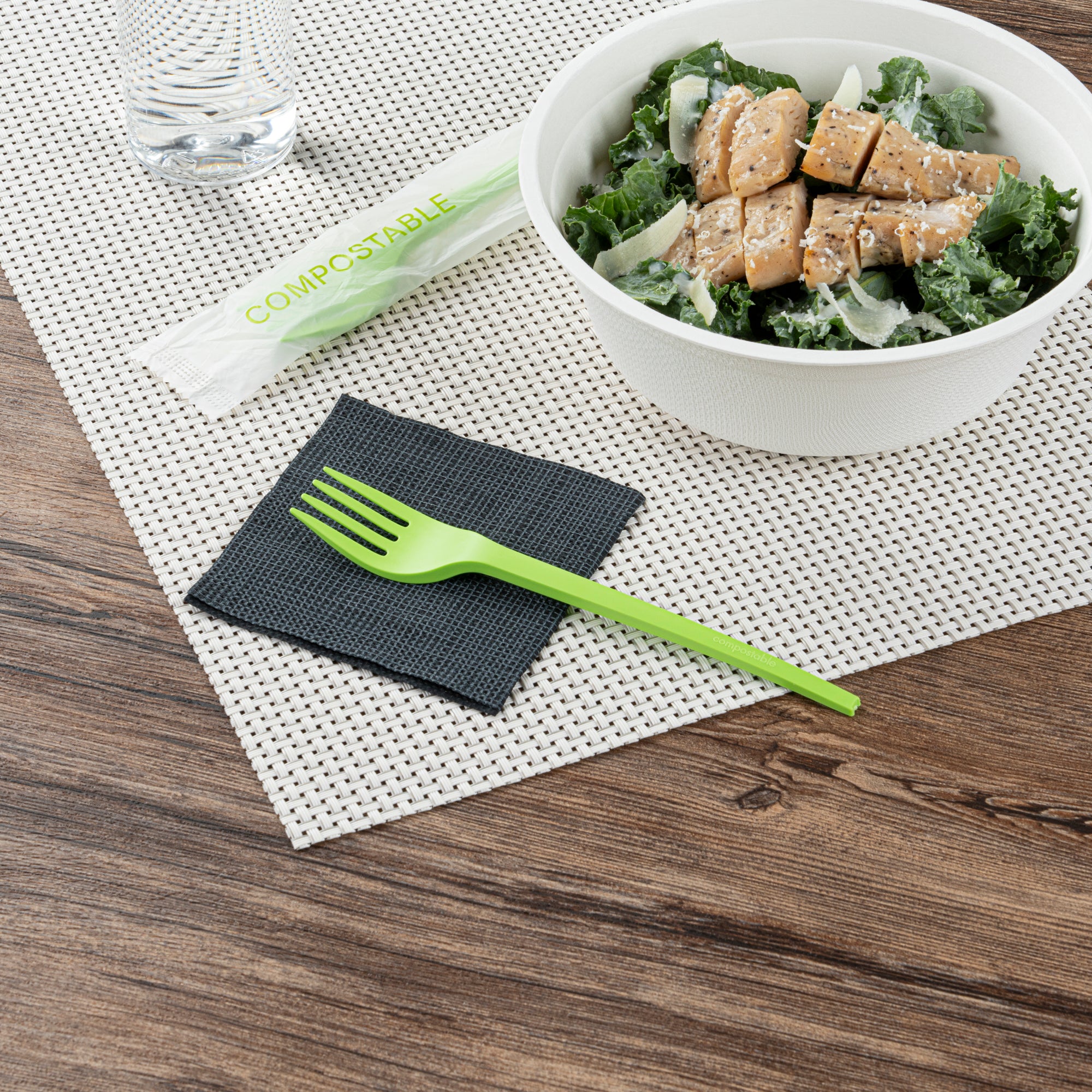 Eco-Friendly Compostable CPLA Plastic Forks - 250 Count Box, Heat Resistant & Biodegradable Cutlery for Parties, Picnics, and Outdoor Events