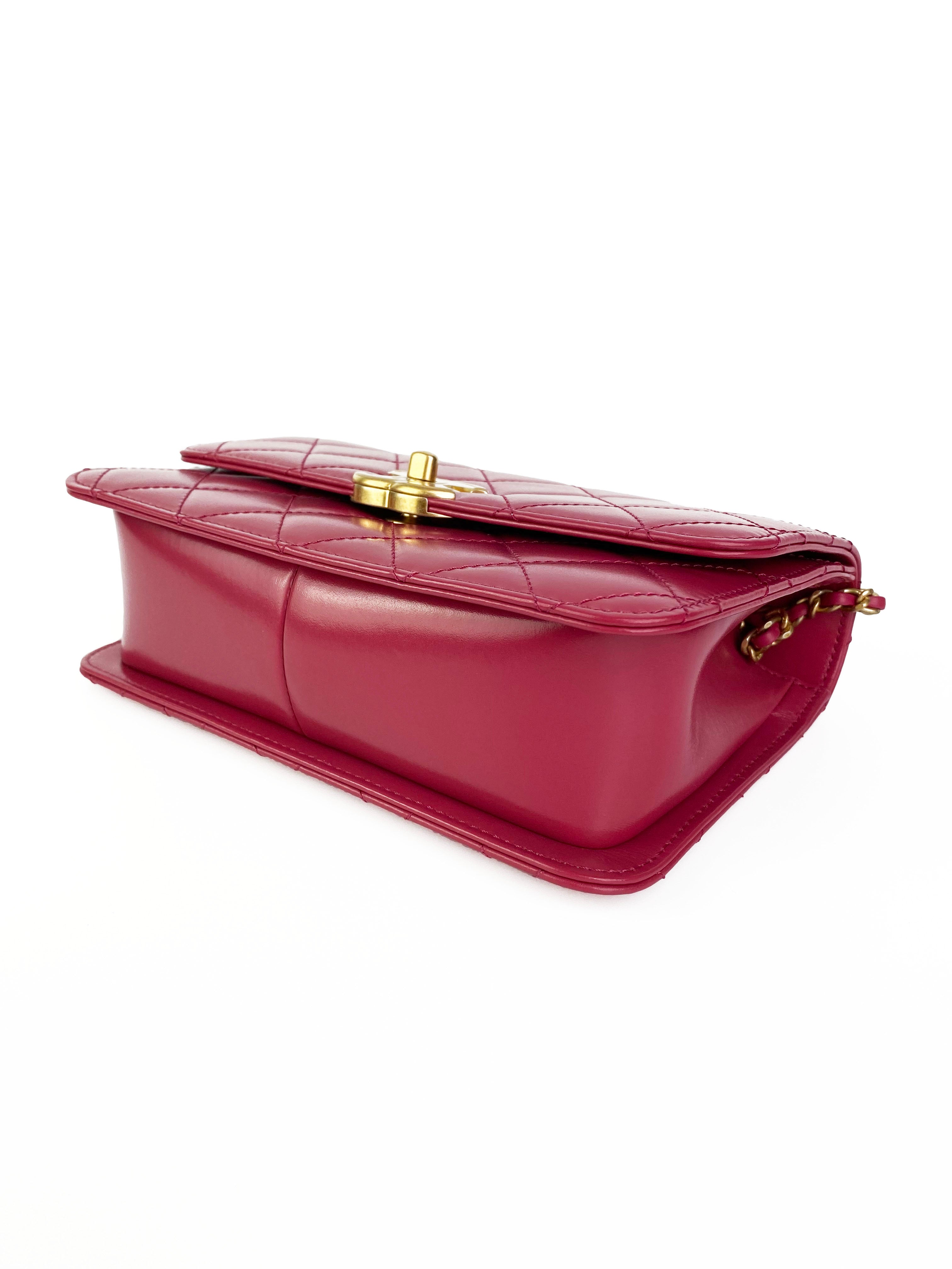 Chanel Small Deep Pink Flap Bag - Luxury Designer Crossbody Purse for Women | Perfect for Date Night, Parties & Special Occasions