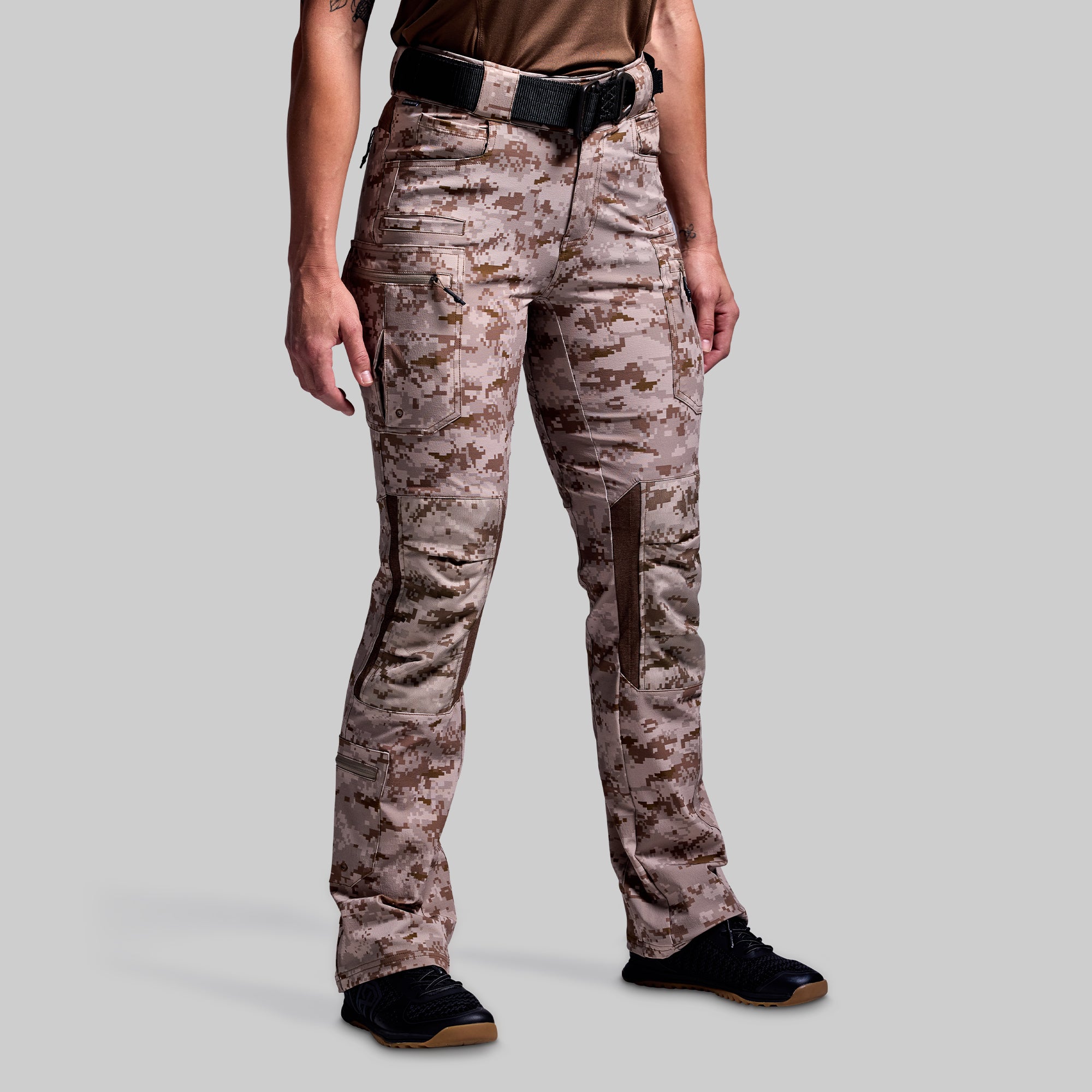 Women's Tactical Pants - Desert Digital Camo Combat Pants for Outdoor, Hiking & Airsoft | Lightweight Durable Military Style Cargo Pants