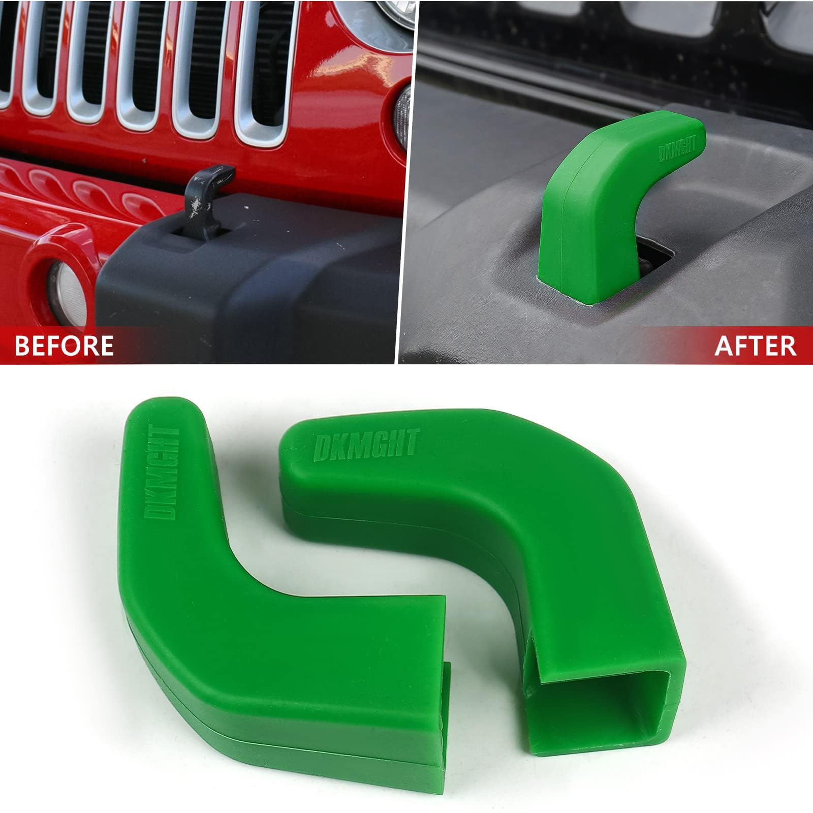 Jeep Wrangler JK JL Gladiator TJ Bumper Tow Hook Covers (2007-2022) - 2PCS Green Protective Accessories for Off-Road Adventure & Customization