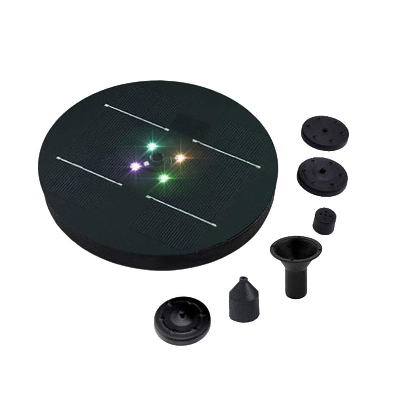 1.8W Solar Fountain Pump with LED Lights - Floating Garden Water Pump for Ponds, Birdbaths & Outdoor Decor | Solar Powered, Energy Efficient Water Feature for Patio, Yard & Backyard Landscaping