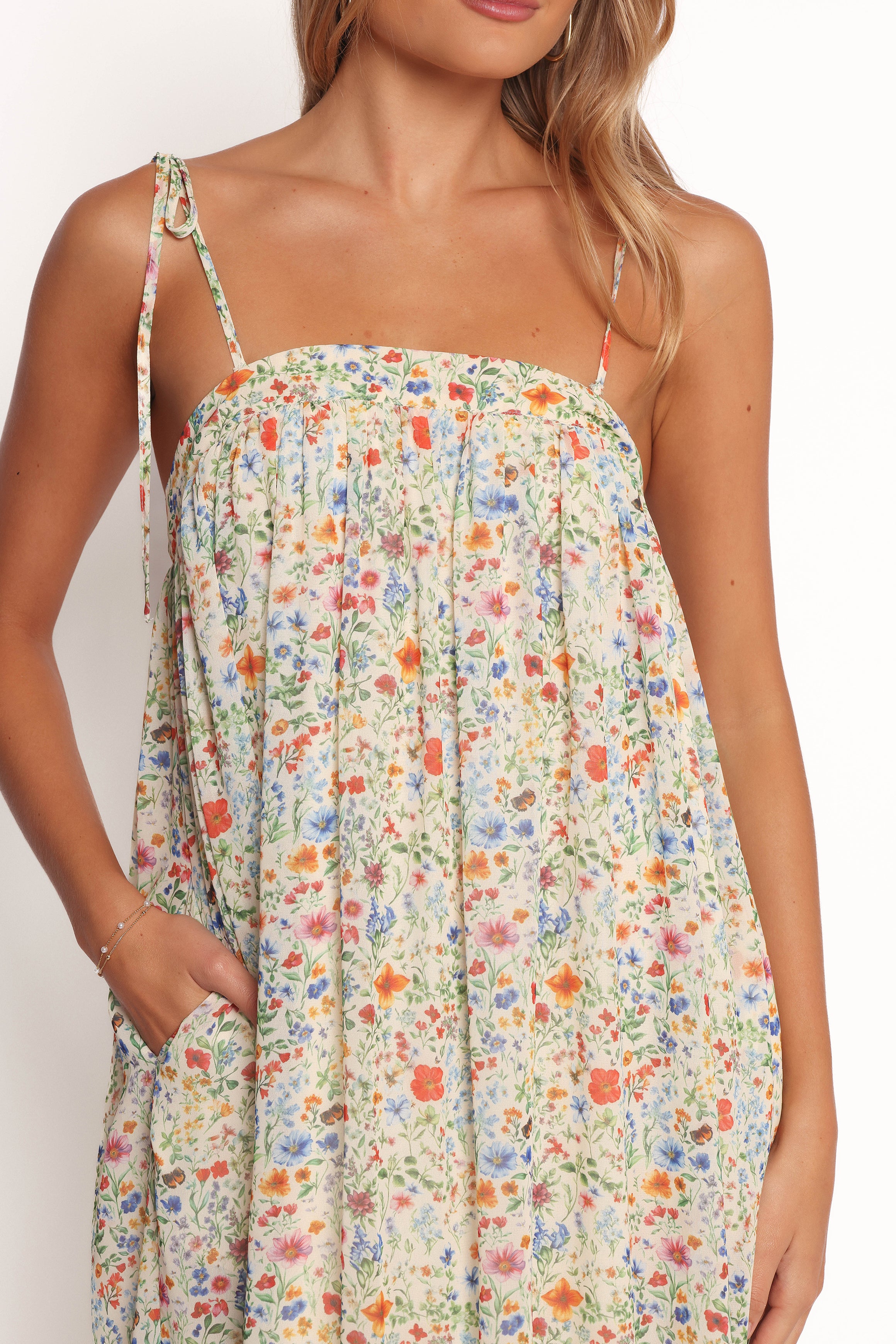Colette Maxi Dress - Elegant Garden Floral Print Long Summer Dress for Women | Perfect for Beach Vacations, Weddings & Boho Outfits