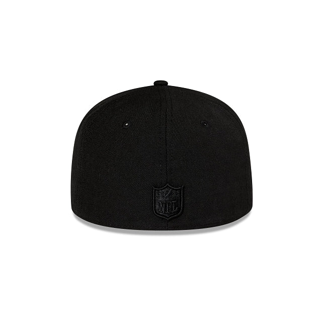 New Era Las Vegas Raiders Black on Black 59FIFTY Fitted Hat - Official NFL Snapback for Men & Women - Perfect for Football Games, Sports Events and Streetwear Fashion