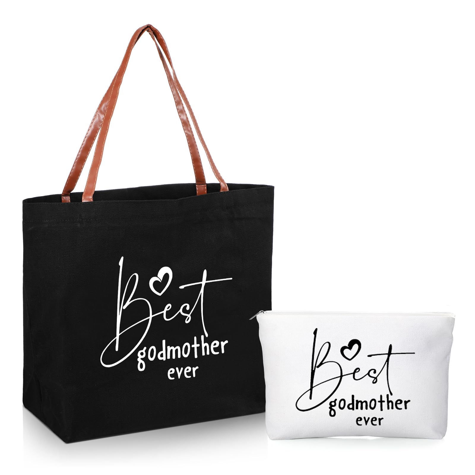 2 Pcs Mother's Day Gift Set - Tote Bag & Makeup Bag for Mom, Grandma, Godmother - Perfect for Birthdays, Proposals & Daily Use