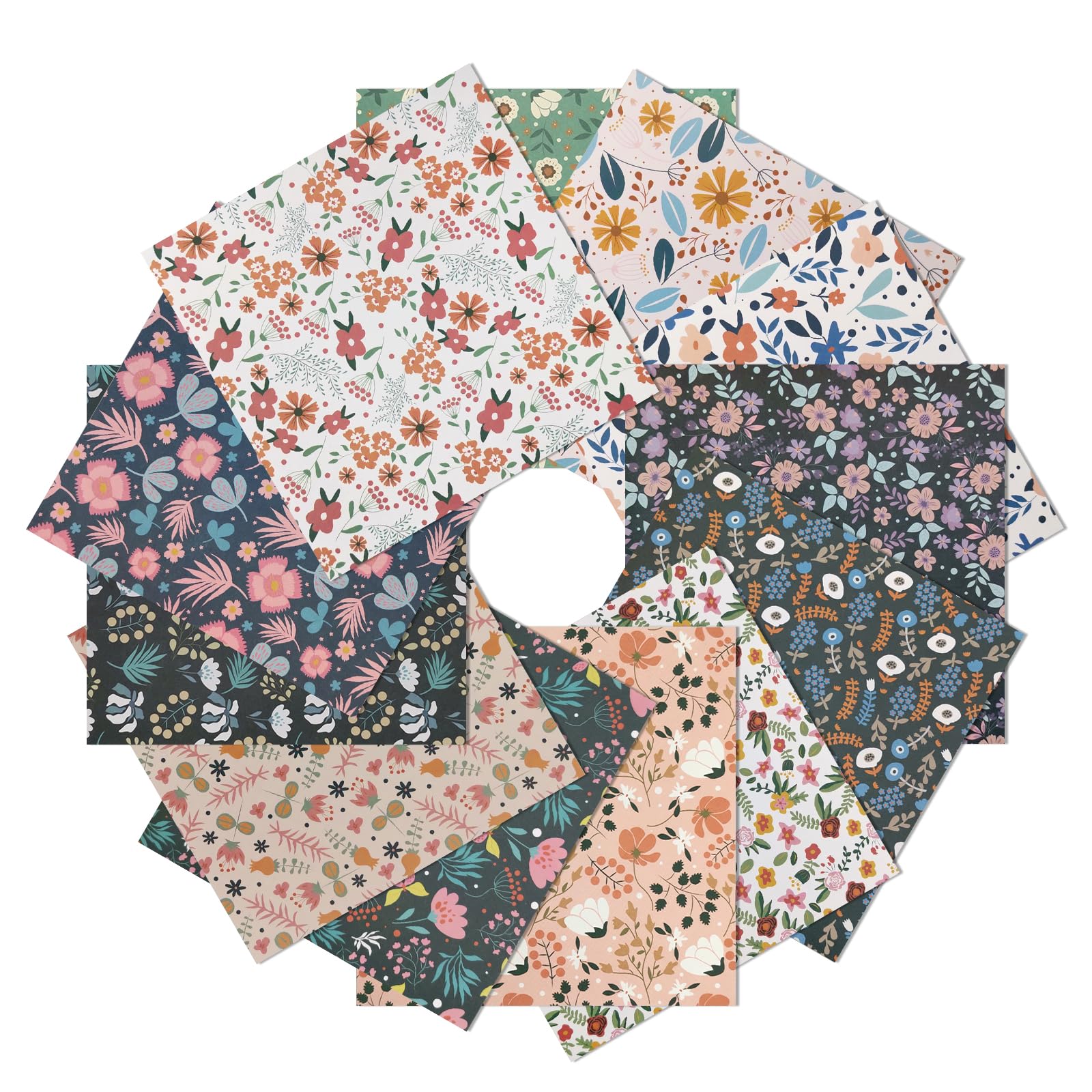 6 Inch Single Sided Decorative Paper Pad - 24 Pack for Scrapbooking, Card Making, Journaling & Origami | Perfect for DIY Crafts, Gift Wrapping & School Projects