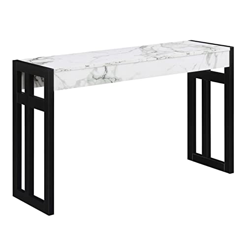 White Faux Marble/Black
