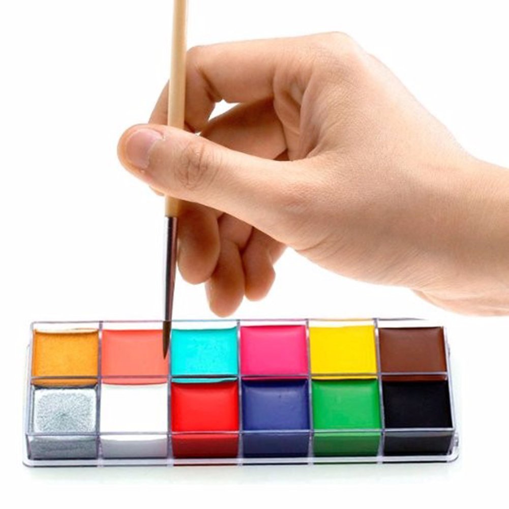 6Pcs/Set IMAGIC Professional Makeup & Body Paint Brushes - Colorful Cosmetic Art Painting Tools for Face & Body - Perfect for Halloween, Costume Parties & Creative Makeup Designs